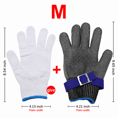 Single Cut Resistant Glove – Stainless Steel Mesh, Food Grade Safety Glove for Kitchen