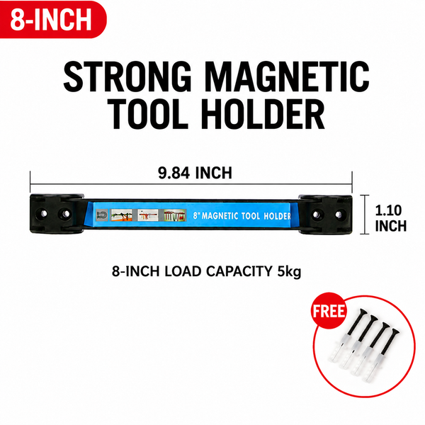 Holder Strip Heavy Duty Magnetic Tool Bar Metal Tool Organizer Rack with Mounting Screws