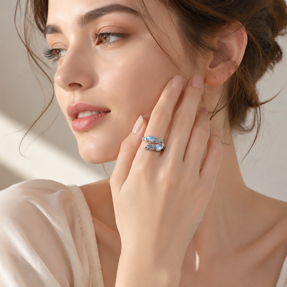Natural Moonstone Ring – A Gift for Mom, Wife, or Sister
