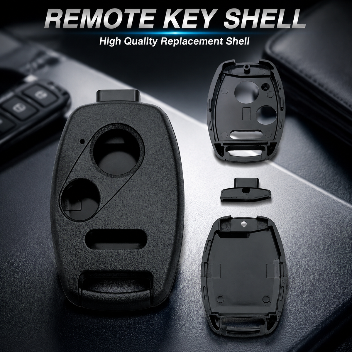 Replacement Key Fob Cover Case fits for 2006 2007 2008 2009 2010 2011 Honda Accord Civic CRV Pilot Ridgeline Odyssey Keyless Entry Remote Key Fob Shell 2+1 Button