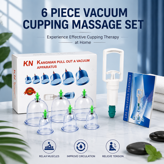 6-Piece Vacuum Cupping Massage Cup Set with Manual Hand Pump