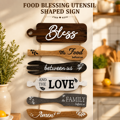 Food-themed hanging plaque shaped like cookware