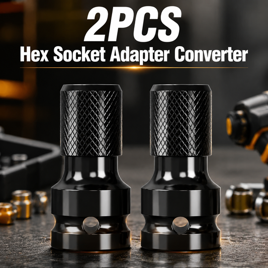 2 PCS 1/2" Square Drive to 1/4" Hex Socket Adapter/Converter/Chuck Adapter