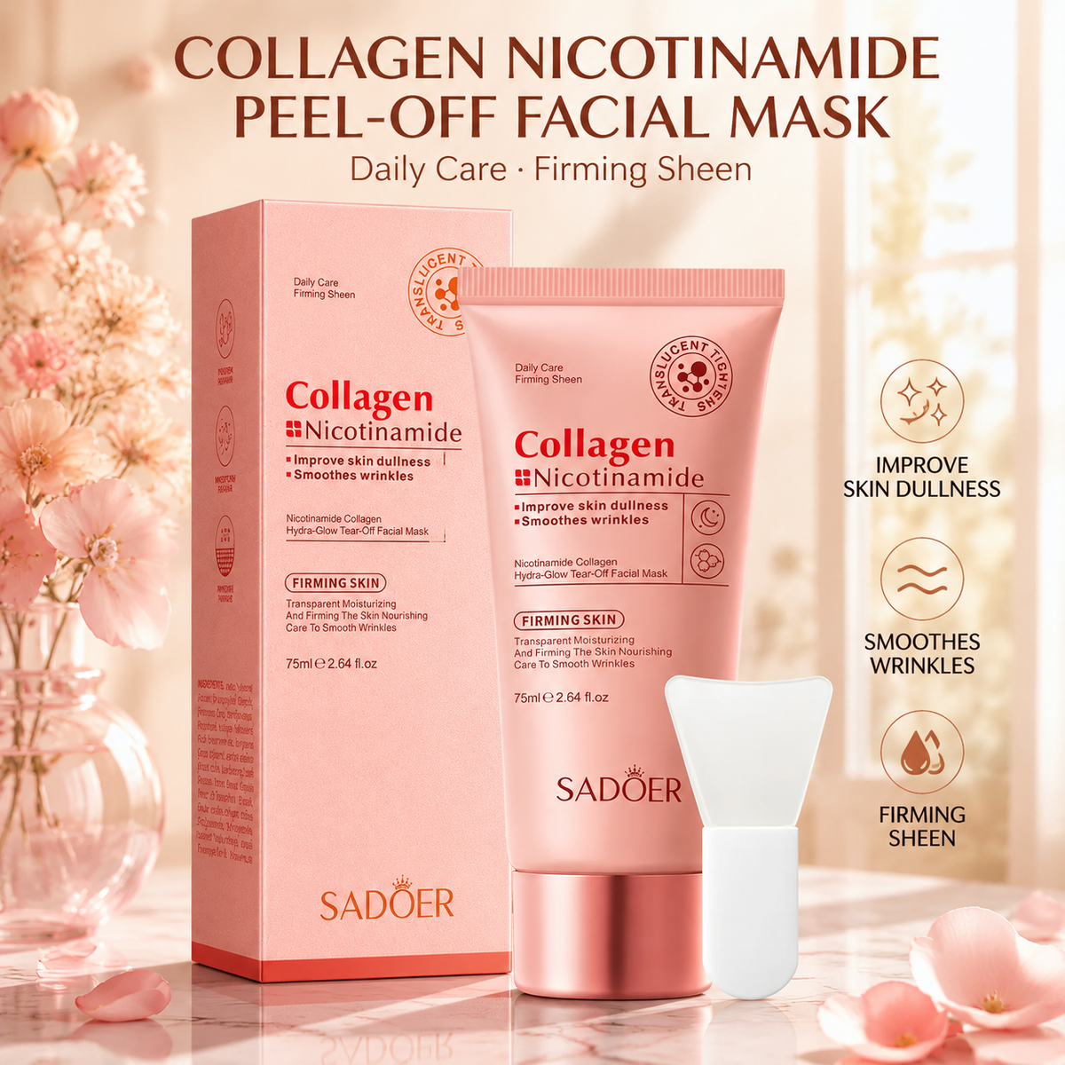 Collagen & Niacinamide Peel Off Face Mask for Daily or Night Care