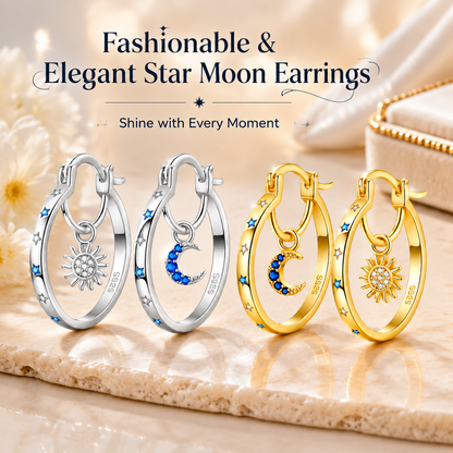 Stylish and Elegant Star and Moon Earrings for Women