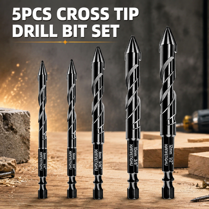 5-PCS 4-Cutter Cross-Head Drill Bit Set