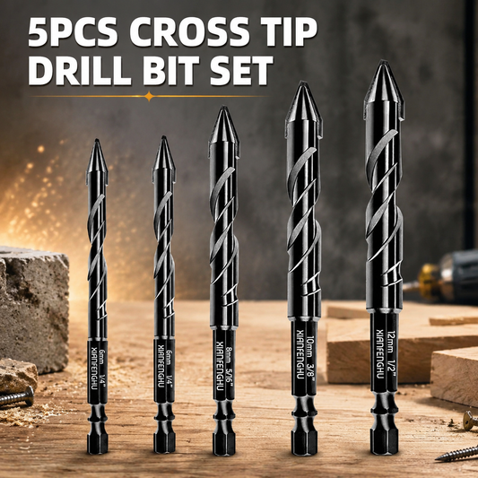 5-PCS 4-Cutter Cross-Head Drill Bit Set