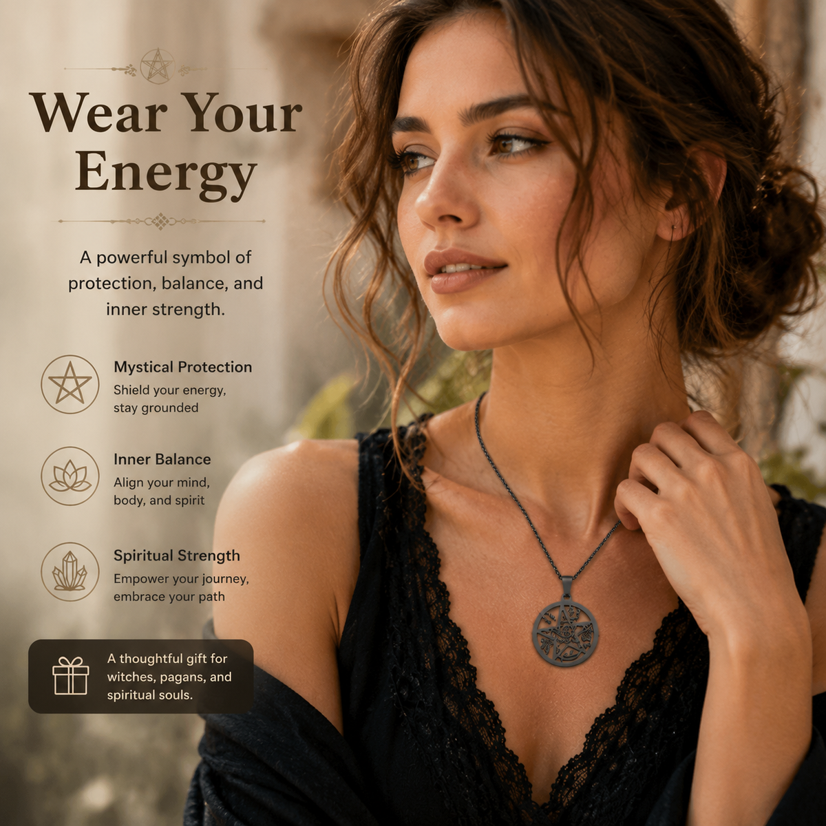 Tetragrammaton Pentagram Necklace