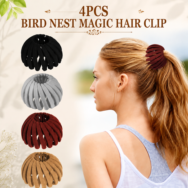 4 Pcs Bird Nest Magic Hair Clips, Lazy Bird's Nest Plate Hairpin