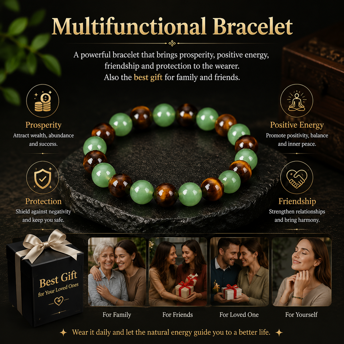 Wealth-Attracting Beaded Crystal Bracelet