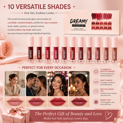 Fashion 10 Pieces/Set Lip Gloss Velvet Lipstick