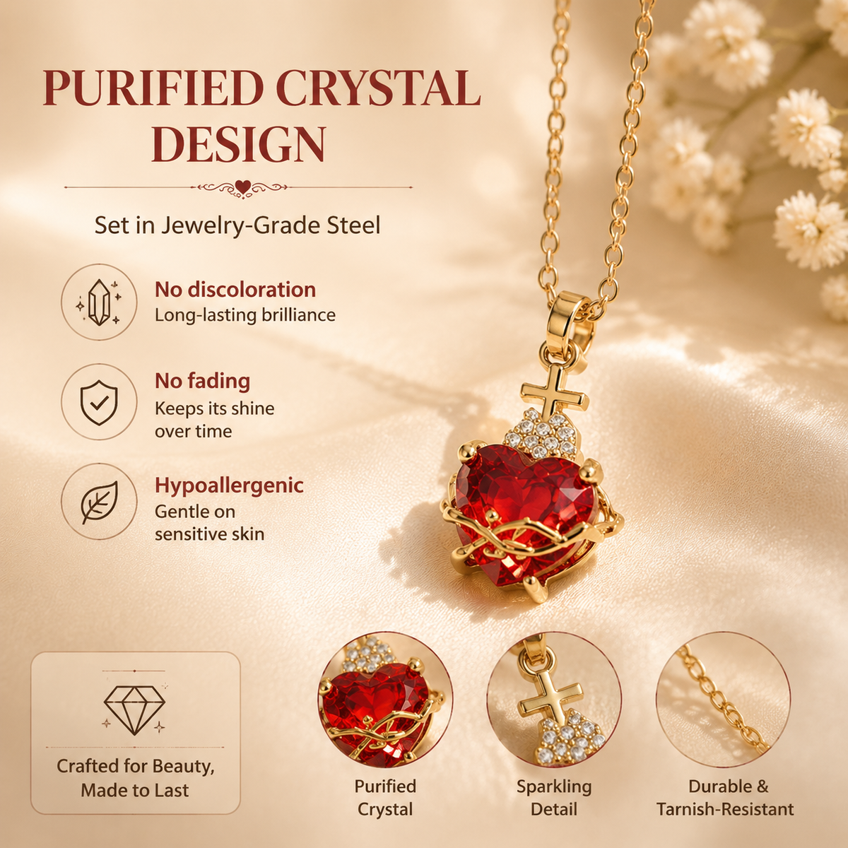 Light of Christ: Sacred Heart of Jesus Necklace
