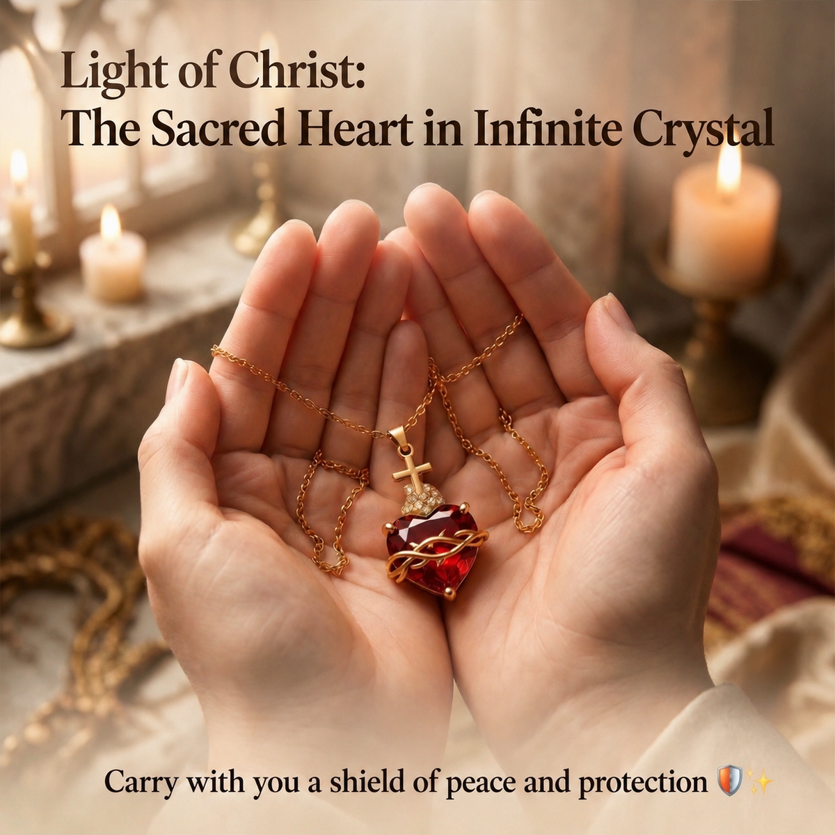 Light of Christ: Sacred Heart of Jesus Necklace
