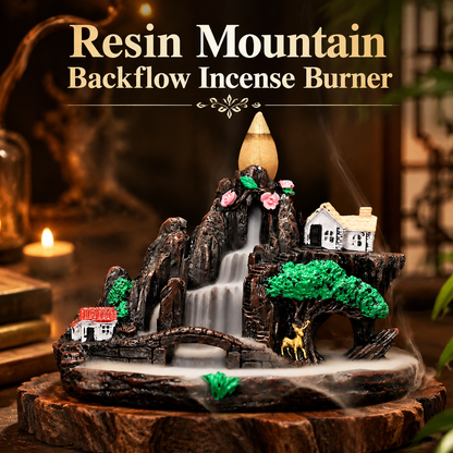 Resin Mountain Backflow Incense Burner - Aromatic, Fragrance, Healthy