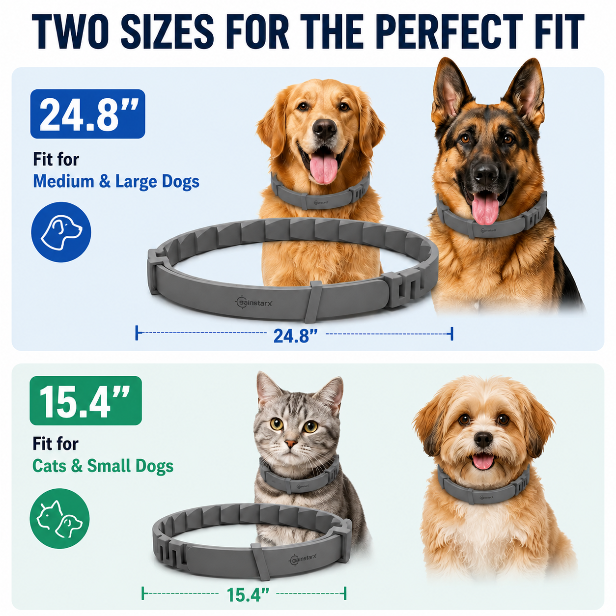 2PCS Adjustable pet collar