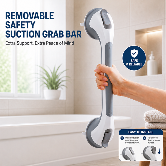Detachable safety suction-cup grab bar