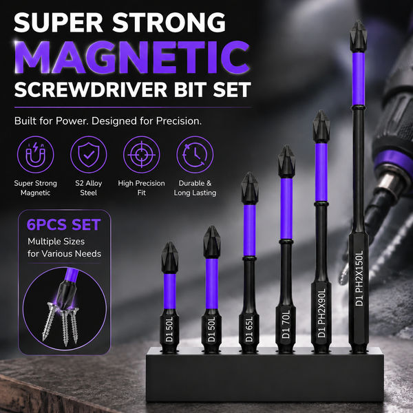 6-Piece Magnetic Screwdriver Bit Set