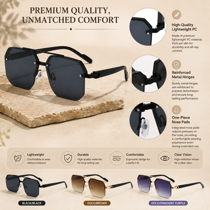 Unisex Retro Square Frame Sunglasses