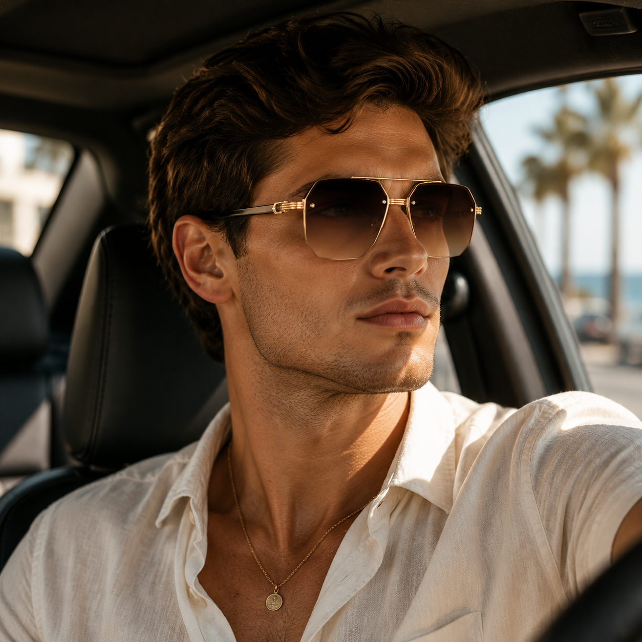 Unisex Retro Square Frame Sunglasses