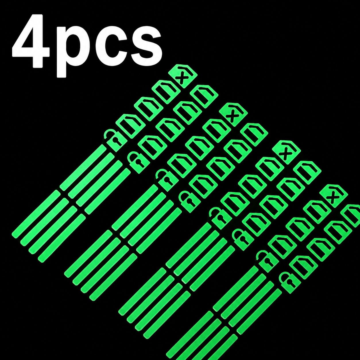 4PCS Car Control Switch Luminous Sticker