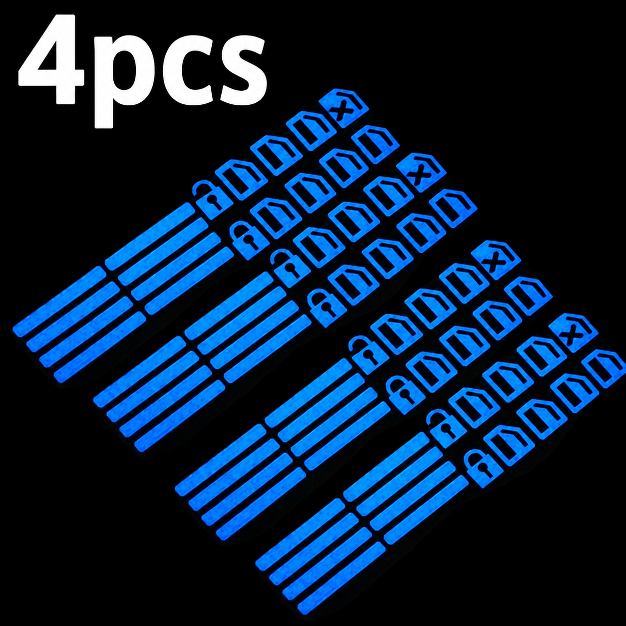 4PCS Car Control Switch Luminous Sticker