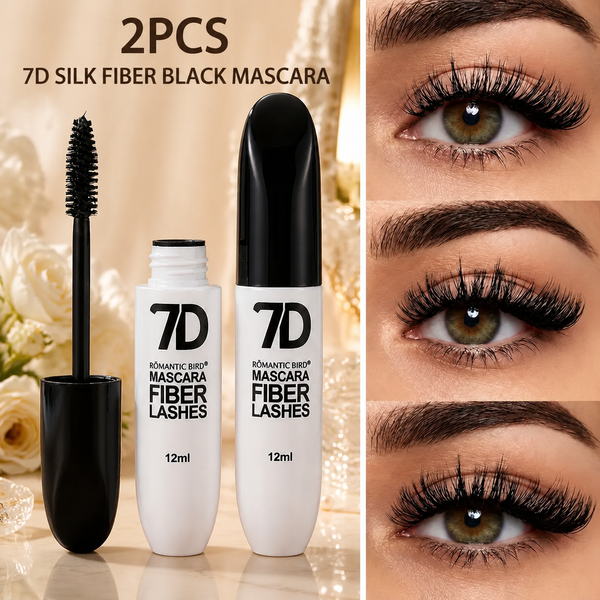 2PCS 7D Silk Fiber Black Mascara