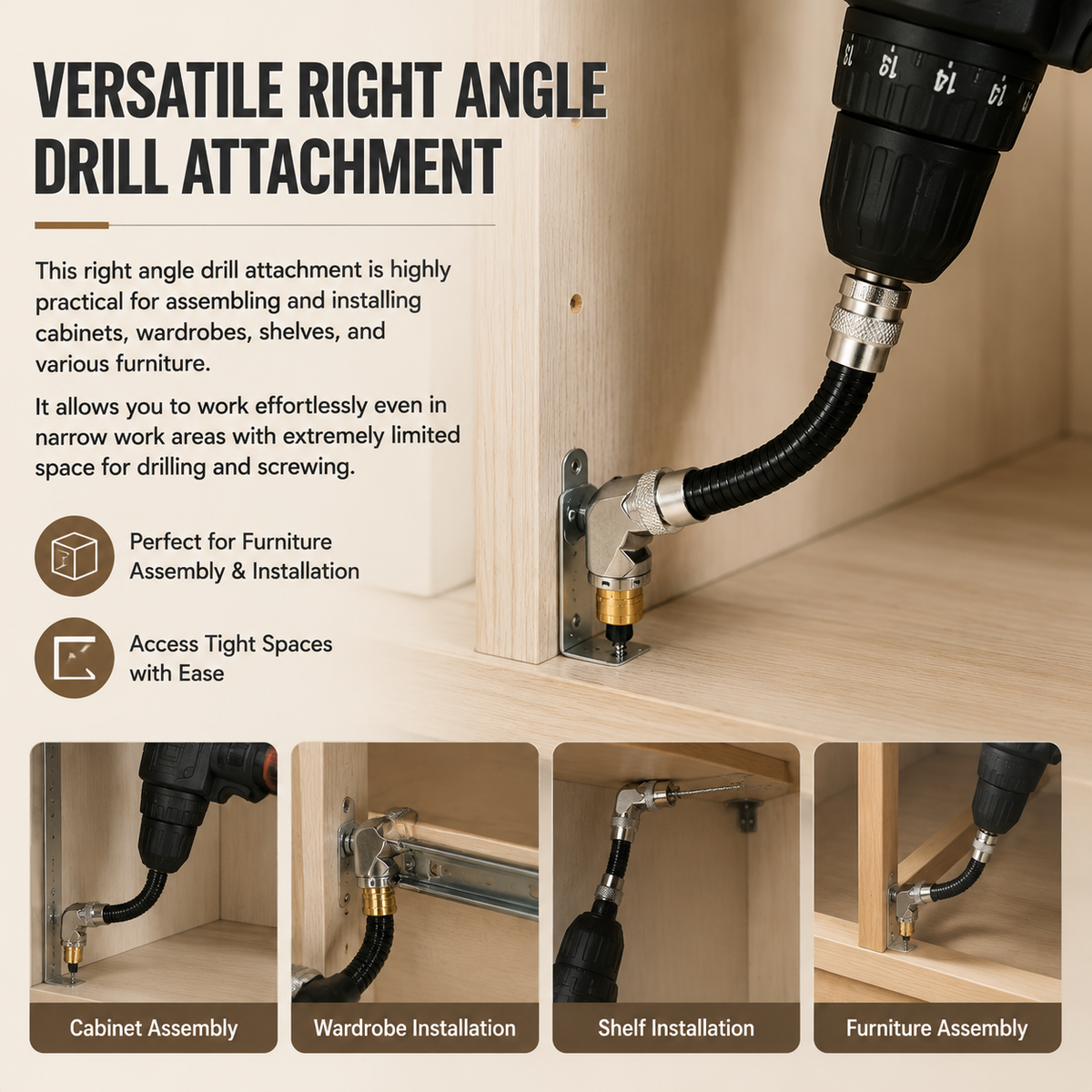 90-Degree Right Angle Drill Attachment