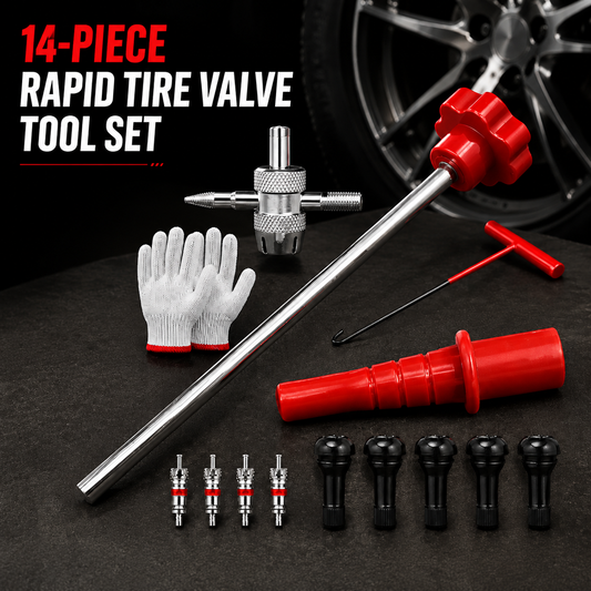 14-Piece Set Quick Change Tire Valve Tool Kit