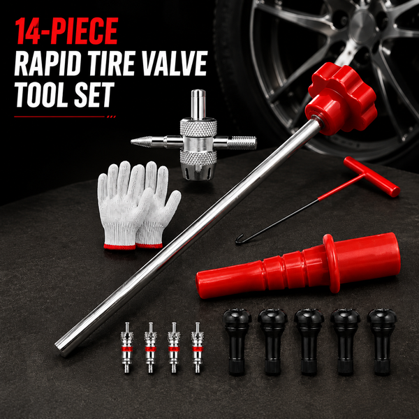 14-Piece Set Quick Change Tire Valve Tool Kit