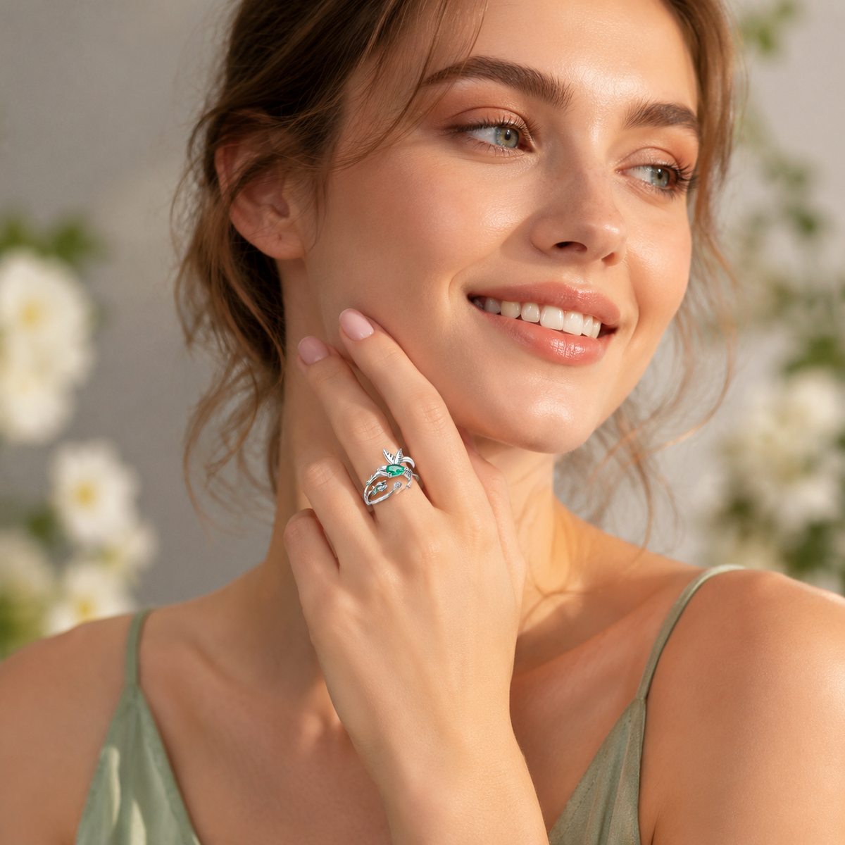 Stackable Open Hummingbird Ring