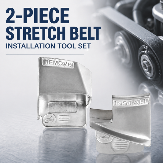 2-Piece Automotive Stretch Belt Tool Kit - Metal Installation Tool & Pulley Helper