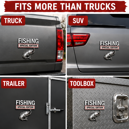 2PCS Fishing Special Edition 3D Metal Car Emblem