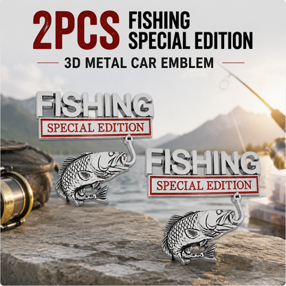 2PCS Fishing Special Edition 3D Metal Car Emblem