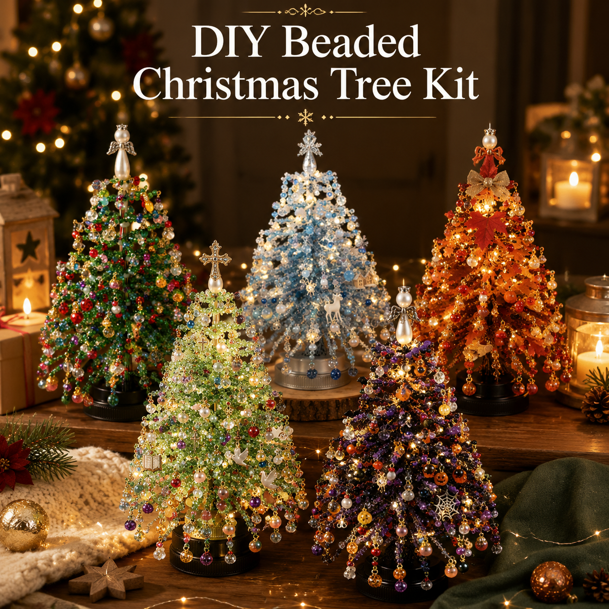 DIY Beaded Christmas Tree Kit – Create Your Own Sparkling Holiday Decoration