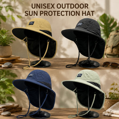 Outdoor Sun Protection Hat - Unisex Summer FishermanHat with Neck Flap