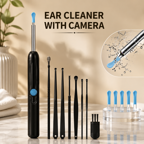 Ear Wax Remover Tool with 8 Pcs Ear Set - Ear Canal Cleaner with 1080P Camera