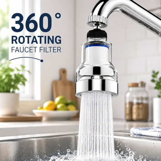 360° Rotating Faucet Aerator Filter 6-Layer Filtration 3 Water Modes Splash
