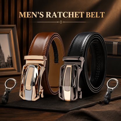 Men'S Ratchet Leather Belt - Sliding Belt Adjustable For Gift Mens Dress Fashion Belts1 3/ 8",