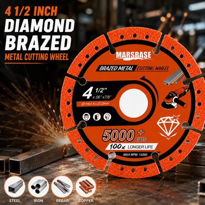 3PCS Cut Off Wheels 4 1/2 Inch Diamond Brazed Metal Cutting Wheels