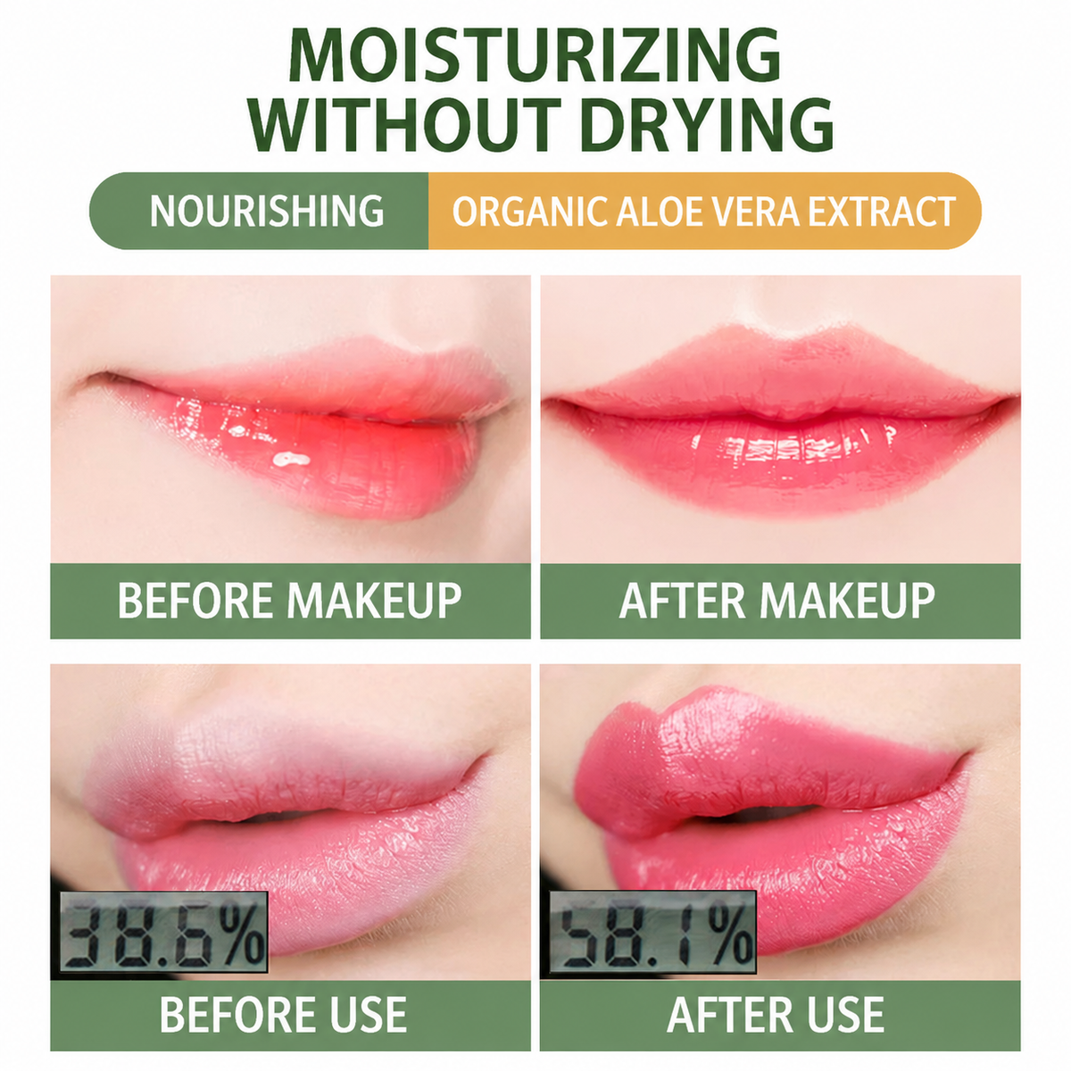 2PCS Aloe Vera Color-Changing Repairing Lip Balm