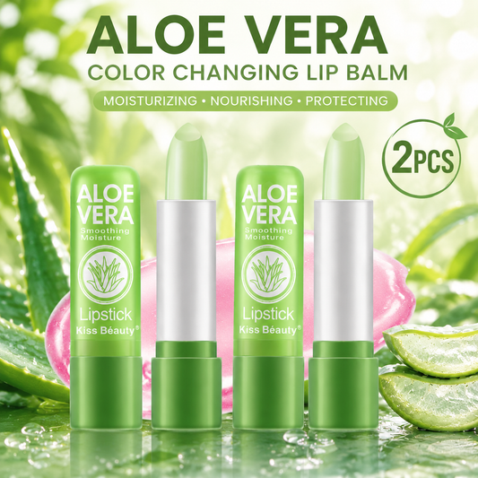 2PCS Aloe Vera Color-Changing Repairing Lip Balm