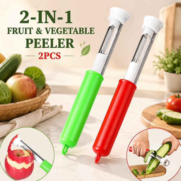 2PCS 2-in-1 Stainless Steel Fruit and Vegetable De-seeding and Coring Tool