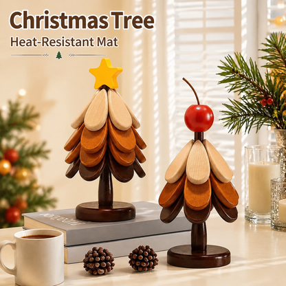 Wooden Christmas Tree Heat-Resistant Trivet