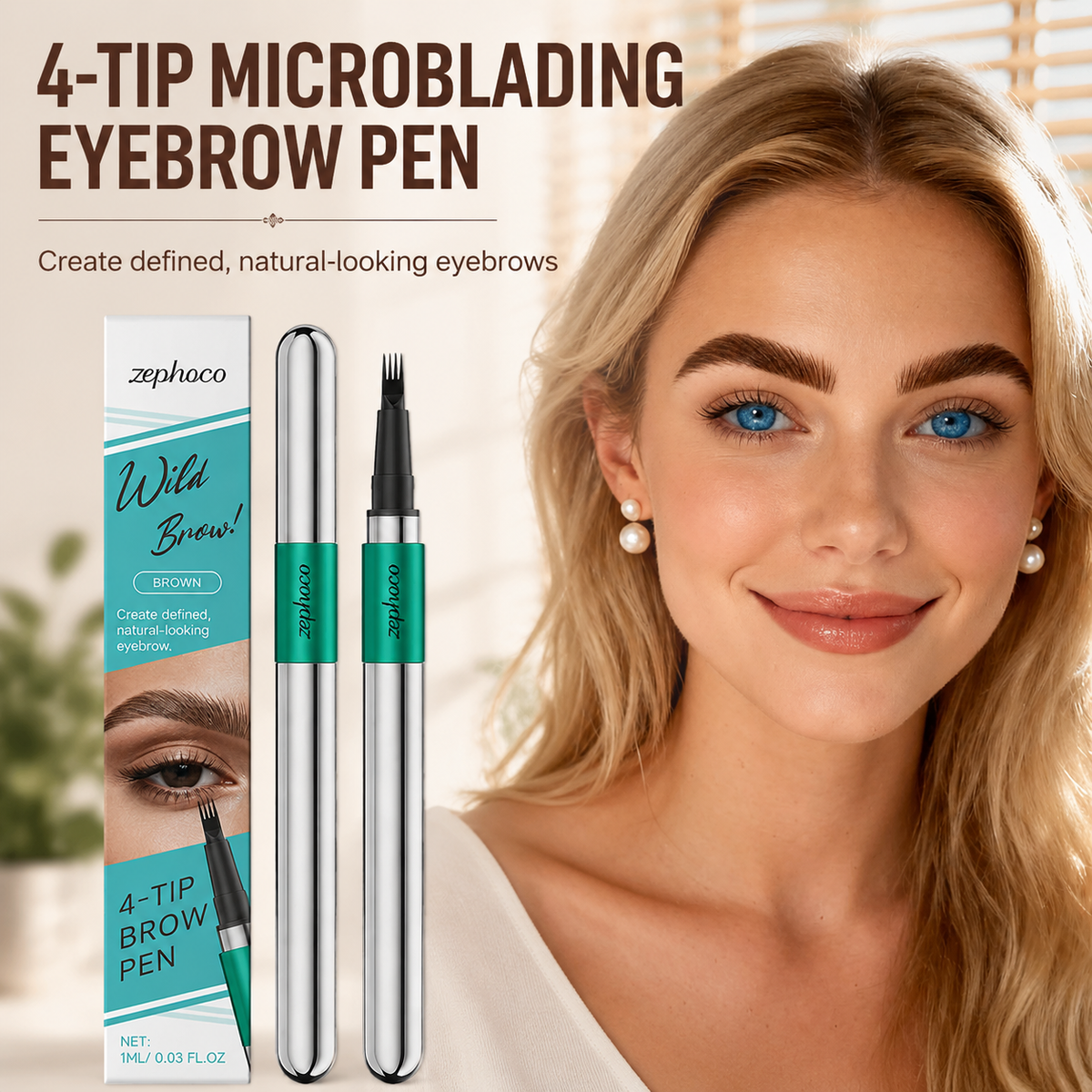 2PCS 4 Tip Precise Microblade Eyebrow Pencil That Looks Like Hair