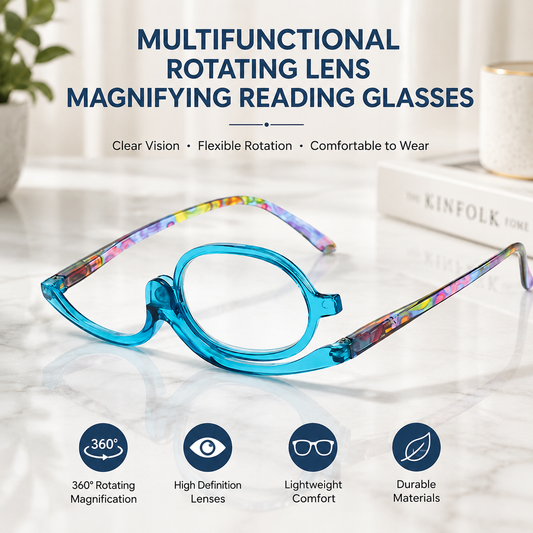 Swivel Lens Magnifying Multifunction Reading Glasses Cosmetic Presbyopia Glasses