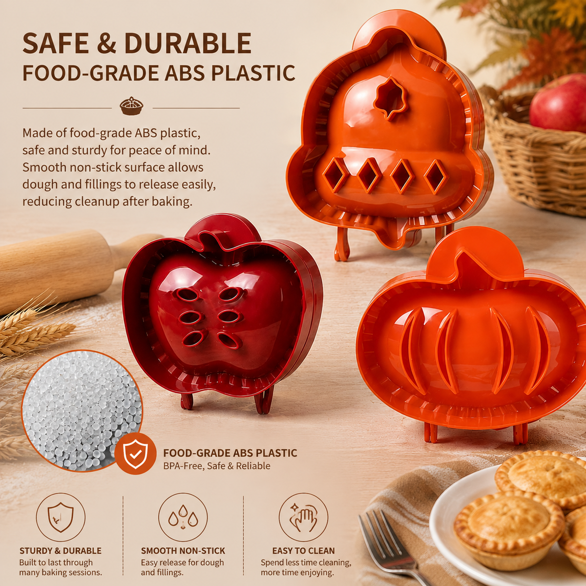 3PCS Holiday Mini Hand Pie Molds Set