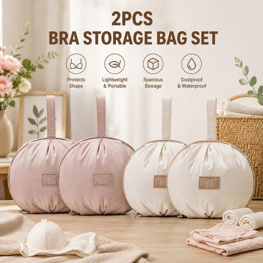 2PCS Lingerie Storage Bags Set - Portable Travel Underwear Organizer