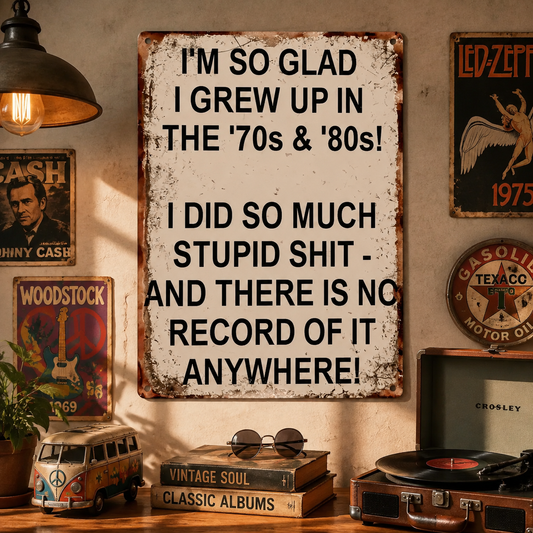 Retro Vintage Funny Quirky Tin Wall Plaque Sign