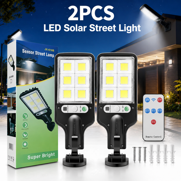 2-Pack ABS Plastic Solar Powered Motion Sensor Outdoor Wall Lights