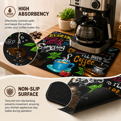 1 Count Non-Slip Coffee Machine Kitchen Countertop Placemat